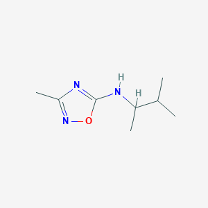 molecular formula C8H15N3O B13277660 3-Methyl-N-(3-methylbutan-2-yl)-1,2,4-oxadiazol-5-amine 