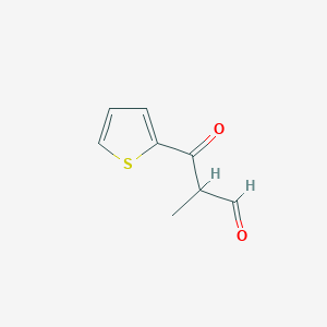 molecular formula C8H8O2S B13277661 2-Methyl-3-oxo-3-(thiophen-2-YL)propanal 