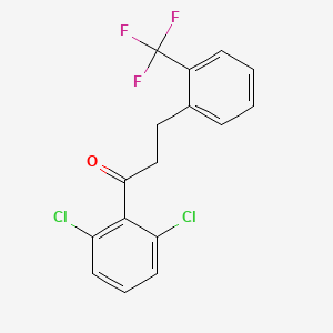 B1327769 1-(2,6-Dichlorophenyl)-3-[2-(trifluoromethyl)phenyl]propan-1-one CAS No. 898749-86-5