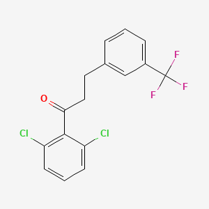molecular formula C16H11Cl2F3O B1327770 2',6'-Dichloro-3-(3-trifluoromethylphenyl)propiophenone CAS No. 898749-89-8