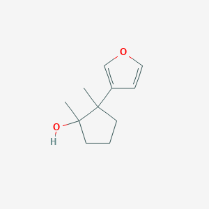 molecular formula C11H16O2 B13277714 2-(Furan-3-yl)-1,2-dimethylcyclopentan-1-ol 