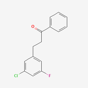 molecular formula C15H12ClFO B1327772 3-(3-氯-5-氟苯基)丙酮 CAS No. 898750-01-1