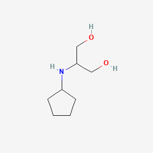 molecular formula C8H17NO2 B13277721 2-(Cyclopentylamino)propane-1,3-diol 