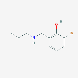 molecular formula C10H14BrNO B13277753 2-Bromo-6-[(propylamino)methyl]phenol 