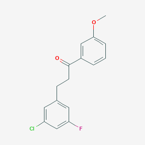 B1327777 3-(3-Chloro-5-fluorophenyl)-3'-methoxypropiophenone CAS No. 898750-16-8