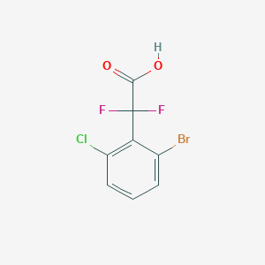 molecular formula C8H4BrClF2O2 B13277775 2-(2-Bromo-6-chlorophenyl)-2,2-difluoroacetic acid 