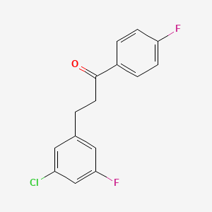 molecular formula C15H11ClF2O B1327790 3-(3-氯-5-氟苯基)-4'-氟丙基苯甲酮 CAS No. 898750-61-3