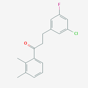 B1327791 3-(3-Chloro-5-fluorophenyl)-2',3'-dimethylpropiophenone CAS No. 898750-64-6