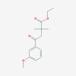 molecular formula C15H20O4 B1327814 2,2-二甲基-4-(3-甲氧基苯基)-4-氧代丁酸乙酯 CAS No. 898753-53-2