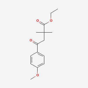 molecular formula C15H20O4 B1327815 2,2-二甲基-4-(4-甲氧基苯基)-4-氧代丁酸乙酯 CAS No. 898753-56-5
