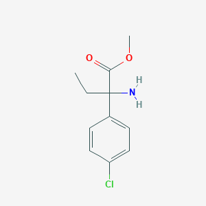 molecular formula C11H14ClNO2 B13278224 Methyl 2-amino-2-(4-chlorophenyl)butanoate 