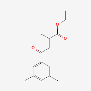 molecular formula C15H20O3 B1327850 Ethyl 4-(3,5-dimethylphenyl)-2-methyl-4-oxobutyrate CAS No. 898776-70-0