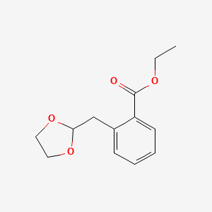 molecular formula C13H16O4 B1327851 2-(1,3-二氧戊环-2-基甲基)苯甲酸乙酯 CAS No. 898776-74-4