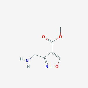 molecular formula C6H8N2O3 B13278756 Methyl 3-(aminomethyl)-1,2-oxazole-4-carboxylate 