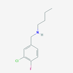 molecular formula C11H15ClFN B13278861 Butyl[(3-chloro-4-fluorophenyl)methyl]amine 