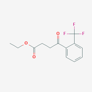 molecular formula C13H13F3O3 B1327889 4-氧代-4-(2-三氟甲基苯基)丁酸乙酯 CAS No. 898777-67-8