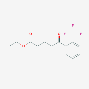 molecular formula C14H15F3O3 B1327890 Ethyl 5-oxo-5-(2-trifluoromethylphenyl)valerate CAS No. 898777-69-0