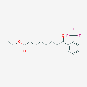 molecular formula C17H21F3O3 B1327892 Ethyl 8-oxo-8-(2-trifluoromethylphenyl)octanoate CAS No. 898777-73-6