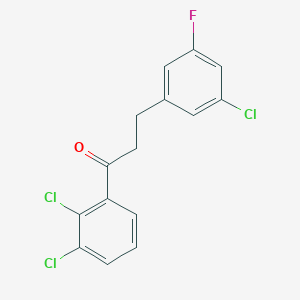 B1327907 3-(3-Chloro-5-fluorophenyl)-2',3'-dichloropropiophenone CAS No. 898751-24-1