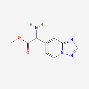 molecular formula C9H10N4O2 B13279115 Methyl 2-amino-2-{[1,2,4]triazolo[1,5-a]pyridin-7-yl}acetate 