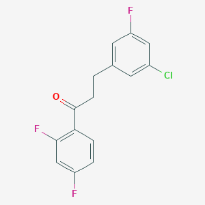 B1327912 3-(3-Chloro-5-fluorophenyl)-2',4'-difluoropropiophenone CAS No. 898751-44-5