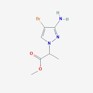 molecular formula C7H10BrN3O2 B13279155 methyl 2-(3-amino-4-bromo-1H-pyrazol-1-yl)propanoate 