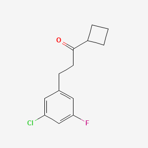 molecular formula C13H14ClFO B1327916 2-(3-氯-5-氟苯基)乙基环丁基酮 CAS No. 898751-67-2