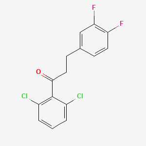 B1327919 1-(2,6-Dichlorophenyl)-3-(3,4-difluorophenyl)propan-1-one CAS No. 898777-52-1