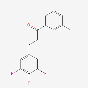 molecular formula C16H13F3O B1327922 3'-甲基-3-(3,4,5-三氟苯基)丙酮 CAS No. 898777-60-1