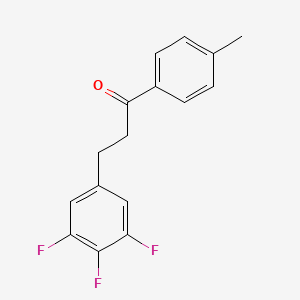 molecular formula C16H13F3O B1327923 4'-Methyl-3-(3,4,5-trifluorophenyl)propiophenone CAS No. 898777-62-3