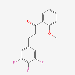 molecular formula C16H13F3O2 B1327924 2'-甲氧基-3-(3,4,5-三氟苯基)丙酮 CAS No. 898777-64-5