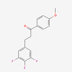 molecular formula C16H13F3O2 B1327926 4'-甲氧基-3-(3,4,5-三氟苯基)丙酮 CAS No. 898777-68-9