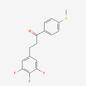 molecular formula C16H13F3OS B1327930 4'-硫甲基-3-(3,4,5-三氟苯基)丙酮 CAS No. 898777-84-9