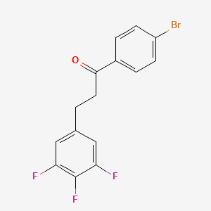 molecular formula C15H10BrF3O B1327931 4'-溴-3-(3,4,5-三氟苯基)丙酮 CAS No. 898777-88-3
