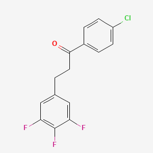 molecular formula C15H10ClF3O B1327933 4'-Chloro-3-(3,4,5-trifluorophenyl)propiophenone CAS No. 898777-92-9