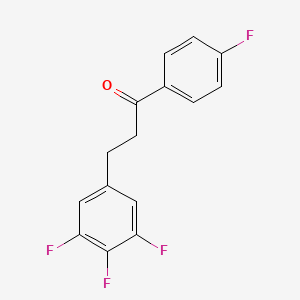 molecular formula C15H10F4O B1327935 4'-氟-3-(3,4,5-三氟苯基)丙酮 CAS No. 898777-96-3