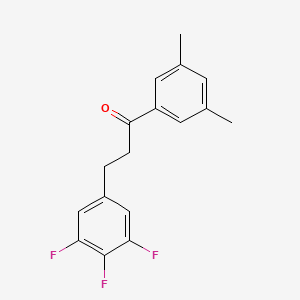molecular formula C17H15F3O B1327939 3',5'-Dimethyl-3-(3,4,5-trifluorophenyl)propiophenone CAS No. 898778-12-6