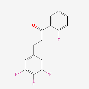 molecular formula C15H10F4O B1327942 2'-Fluoro-3-(3,4,5-trifluorophenyl)propiophenone CAS No. 898778-27-3