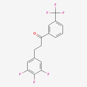 molecular formula C16H10F6O B1327944 1-[3-(Trifluoromethyl)phenyl]-3-(3,4,5-trifluorophenyl)propan-1-one CAS No. 898778-33-1