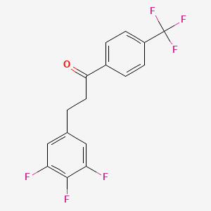 molecular formula C16H10F6O B1327945 4'-Trifluoromethyl-3-(3,4,5-trifluorophenyl)propiophenone CAS No. 898778-36-4