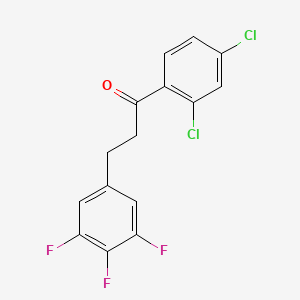 molecular formula C15H9Cl2F3O B1327950 1-(2,4-二氯苯基)-3-(3,4,5-三氟苯基)丙酮 CAS No. 898778-54-6
