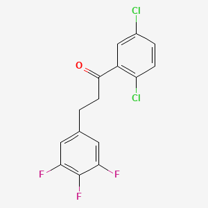 molecular formula C15H9Cl2F3O B1327951 1-(2,5-二氯苯基)-3-(3,4,5-三氟苯基)丙-1-酮 CAS No. 898778-56-8