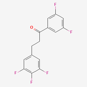 molecular formula C15H9F5O B1327954 1-(3,5-二氟苯基)-3-(3,4,5-三氟苯基)丙烷-1-酮 CAS No. 898778-66-0