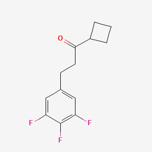 molecular formula C13H13F3O B1327957 Cyclobutyl 2-(3,4,5-trifluorophenyl)ethyl ketone CAS No. 898778-74-0