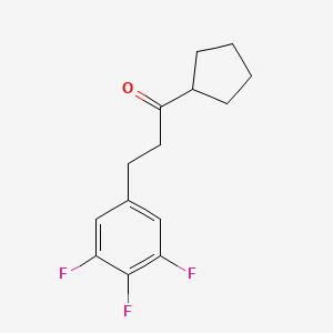 molecular formula C14H15F3O B1327958 Cyclopentyl 2-(3,4,5-trifluorophenyl)ethyl ketone CAS No. 898778-75-1