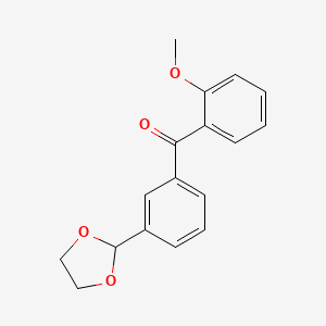 molecular formula C17H16O4 B1327961 3'-(1,3-Dioxolan-2-YL)-2-methoxybenzophenone CAS No. 898778-87-5