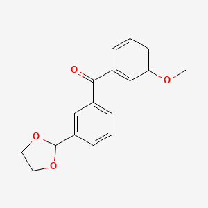 molecular formula C17H16O4 B1327962 2-(1,3-二氧戊环-2-基)-3'-甲氧基二苯甲酮 CAS No. 898778-89-7