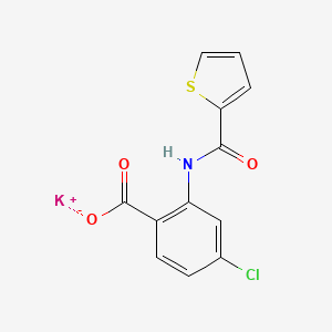 molecular formula C12H7ClKNO3S B13279623 Potassium 4-chloro-2-(thiophene-2-amido)benzoate 