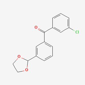 molecular formula C16H13ClO3 B1327963 3-氯-3'-(1,3-二氧戊环-2-基)苯甲酮 CAS No. 898779-21-0