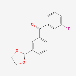 molecular formula C16H13FO3 B1327965 3-(1,3-二氧戊环-2-基)-3'-氟苯甲酮 CAS No. 898779-24-3